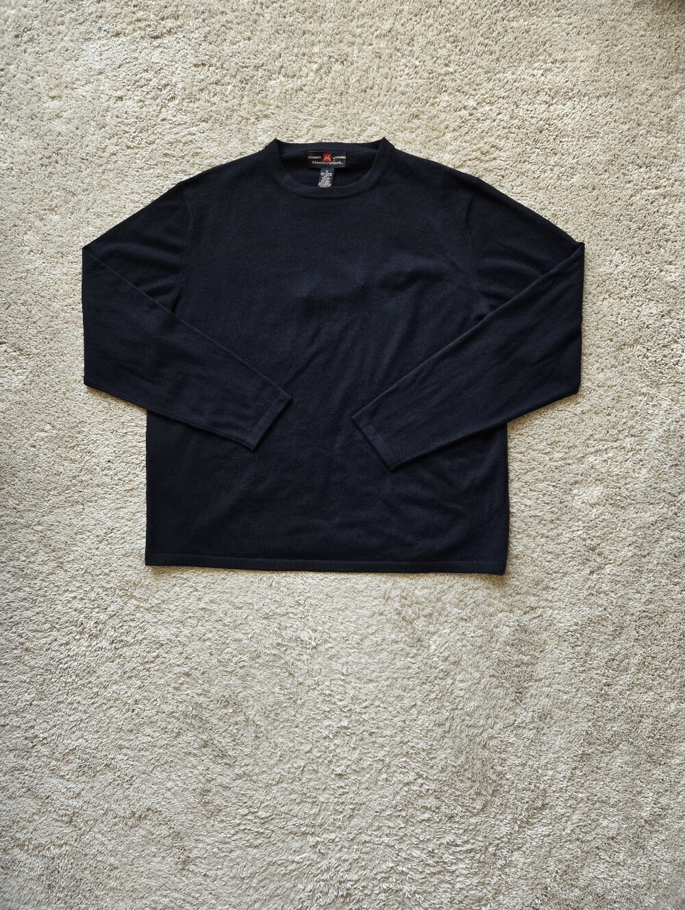 Members Mark Cashmere Sweater Mens XL Black Lightweight Pullover